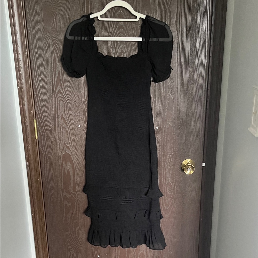 Abercrombie & Fitch Black Smocked Dress